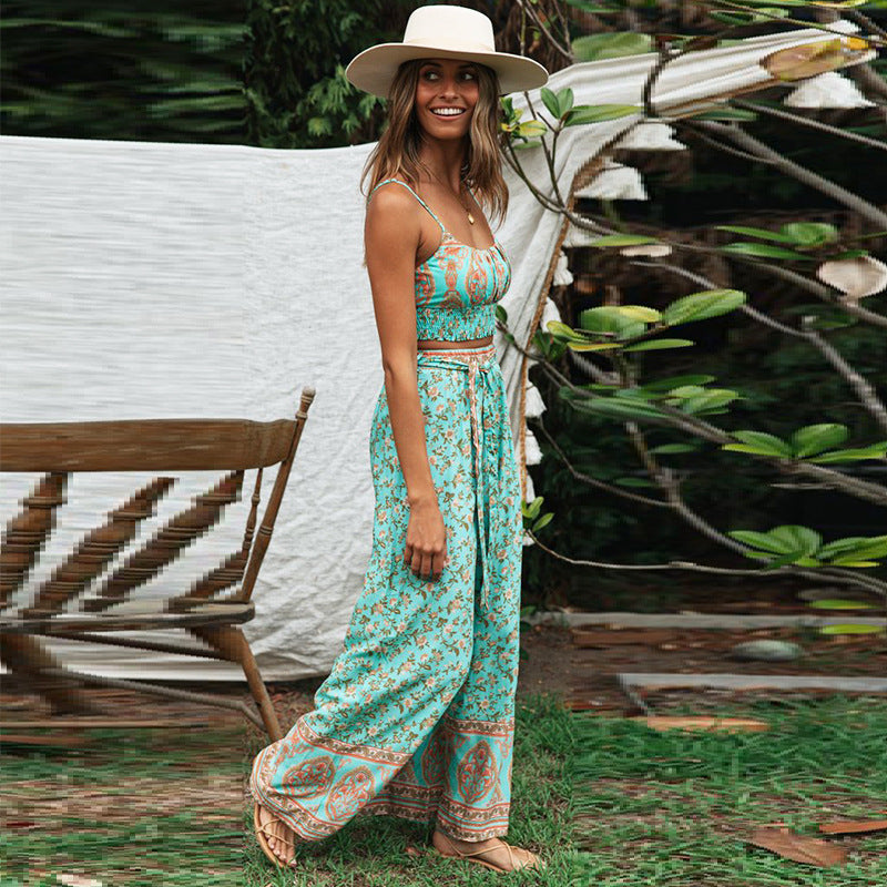 Two-piece Loose Wide-leg Pants