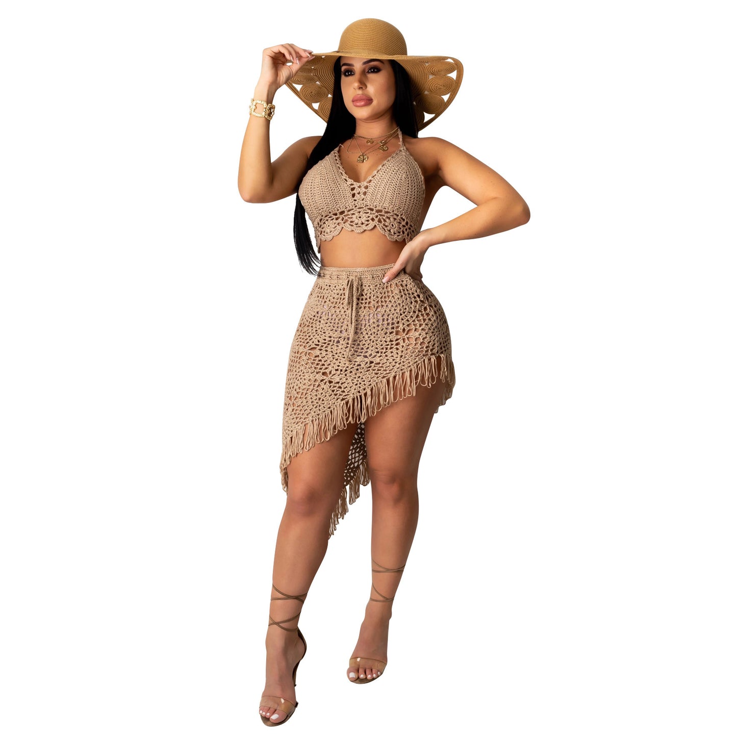 Crochet Tassel Casual Suit