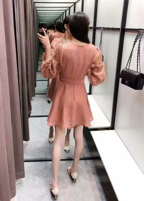 Lace mesh stitching dress
