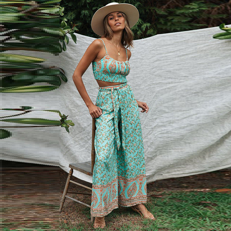 Two-piece Loose Wide-leg Pants