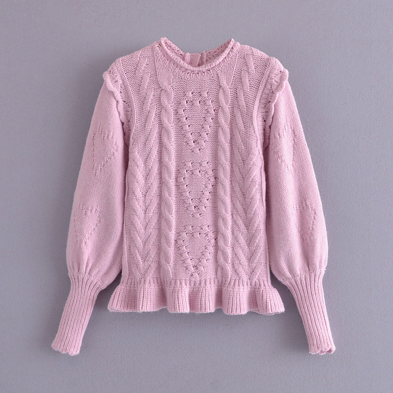 New Ruffled Pullover Sweater And Hip Skirt Suit