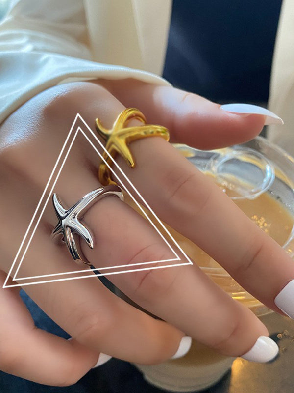 New fashionable and simple starfish niche design index finger ring