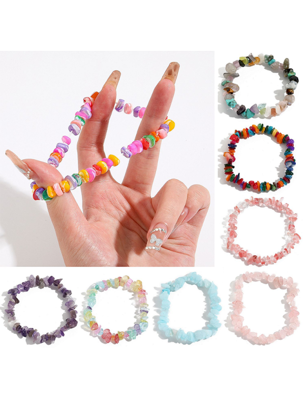 Bohemian Colorful Gravel Bracelet Natural Stone Bracelet