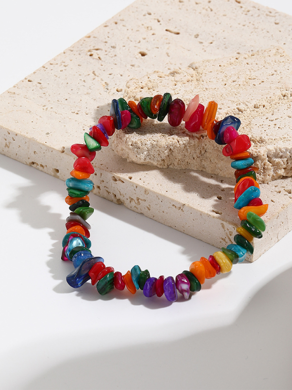 Bohemian Colorful Gravel Bracelet Natural Stone Bracelet
