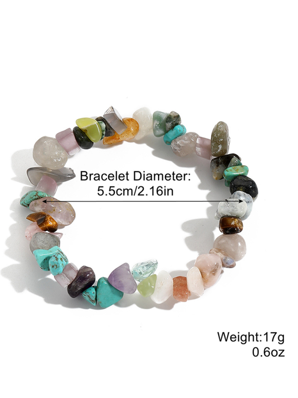 Bohemian Colorful Gravel Bracelet Natural Stone Bracelet