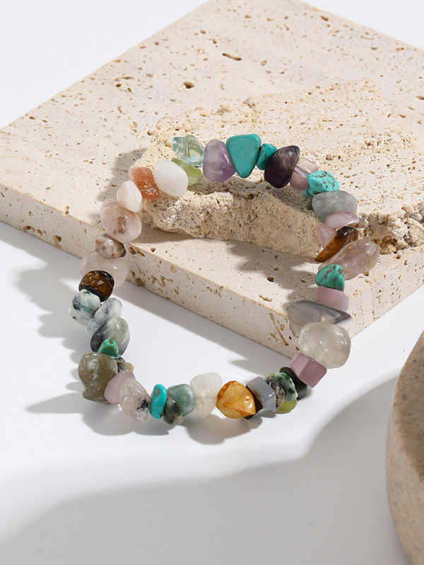 Bohemian Colorful Gravel Bracelet Natural Stone Bracelet