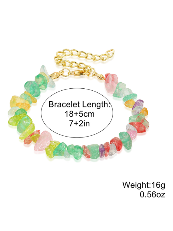 Bohemian Colorful Gravel Bracelet Natural Stone Bracelet