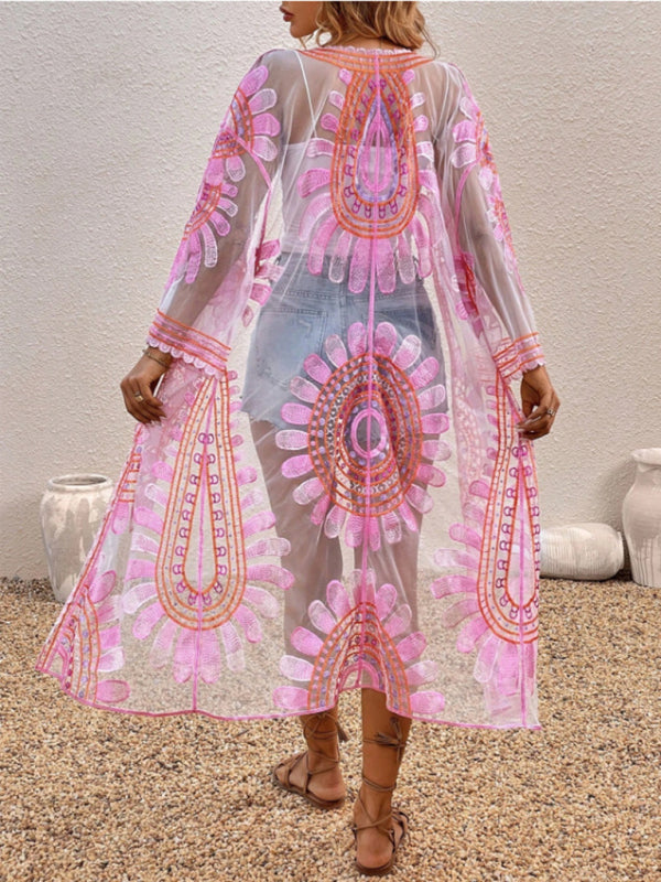 New Beach Skirt Casual Vacation Lace Cardigan Bikini Swimsuit Cover-Up Sun Protection Wear