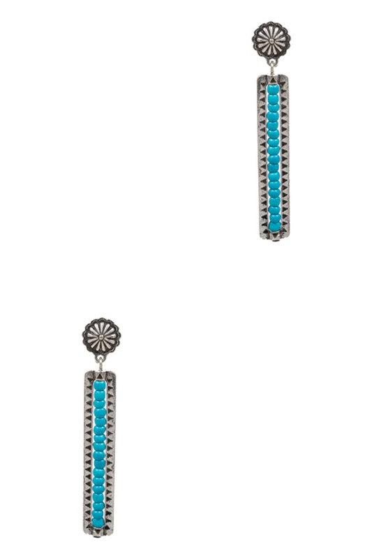 Bar Shaped Seed Bead Post Earrings