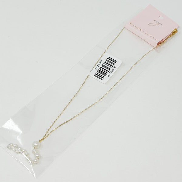 Gradiant Long Pearl Drop Necklace