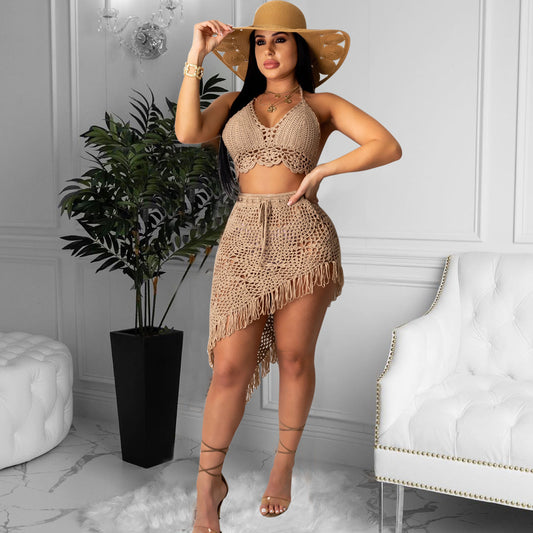 Crochet Tassel Casual Suit