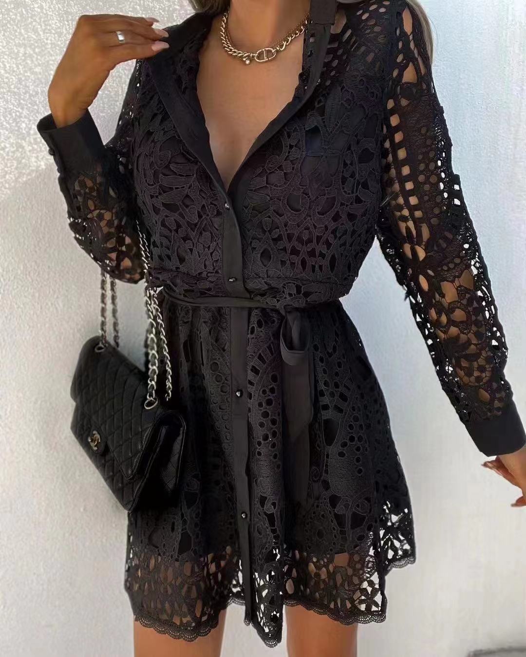 Fashion Temperament  Mini Lace Dress