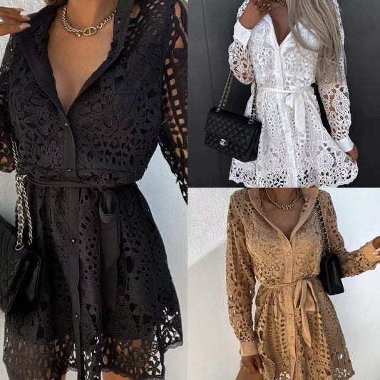 Fashion Temperament  Mini Lace Dress