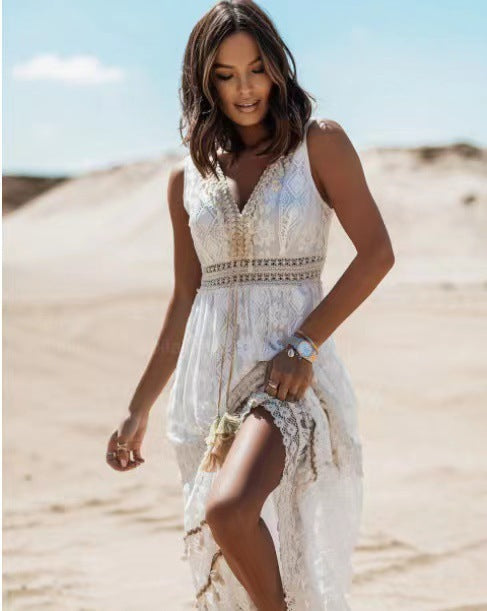 Lace Panel Waist Cut Out Dress