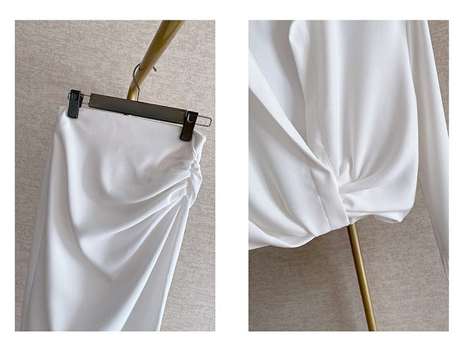 Niche Crop Top & High waste Skirt with Slit