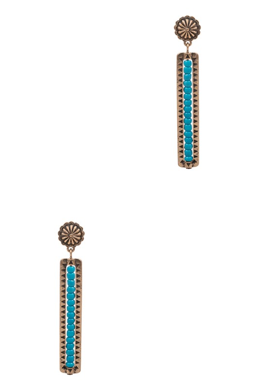 Bar Shaped Seed Bead Post Earrings